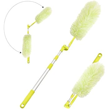 Pure Care Microfiber Feather Duster with Extension Pole, Lightweight, Washable, Extendable Dusters for Cleaning Ceiling Fan, Blinds, Cobwebs, Baseboards