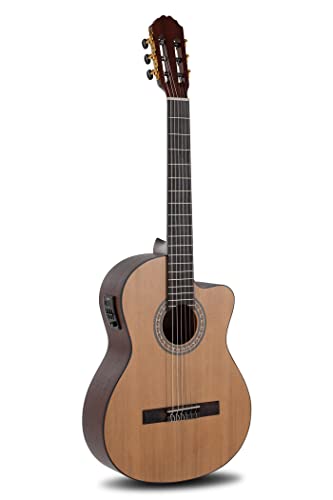 LUTHIER MANUEL RODRÍGUEZ Electro-Acoustic Concert Guitar - Caballero by MR - Principio 4/4 Electro-Acoustic Cutaway - Solid Cedar Top - Back/Sides Sapelli Mahogany - CA-CM CE 4/4 Cedar