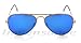 Ray-Ban Aviator Large Metal Sunglasses RB3025- Matte Gold Frame, Crystal Blue Mirror RB3025-112-17-58