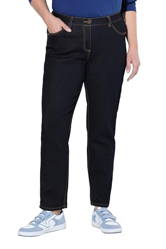 Ulla Popken, Boyfriend Pantaloni Casual, Blu Jeans Scuro, 32W x 32L Donna