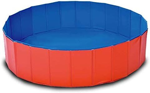 ZHANXING PVC Pet Swimming Pool Portable Foldable Pool Dogs Cats Bathing Tub Bathtub Wash Tub Water Pond Pool in The Garden (80x20cm(32inch.Dx8inch.H), red)