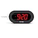 REACHER Small Digital Alarm Clock with USB Port Phone Charger,Large Red LED Number, Simple Clock Easy Snooze and Time Setting Battery Backup for Desk,Bedrooms(Black) [Update Version]