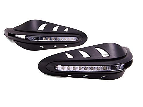 Alchemy Parts Motorbike Integrated LED Handguards with Indicators Turn Signals for Adventure Bike Quad ATV Trike
