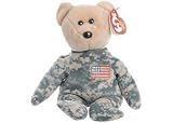 TY Beanie Babies Salute Military Camouflage Bear (Flag on Shoulder)