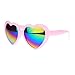 Womens Mirrored Rusta Mirror Lens Plastic Frame Heart Shape Sunglasses (Pink)