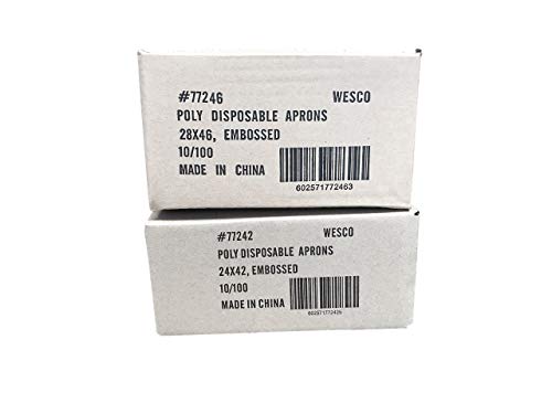 image for KingSeal Disposable Poly Aprons, 24 x 42 inches, 0.8 mils Thick, Indiv