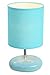 Simple Designs LT2005-BLU Stonies Small Stone Look Table Desk Bedside Lamp, Blue