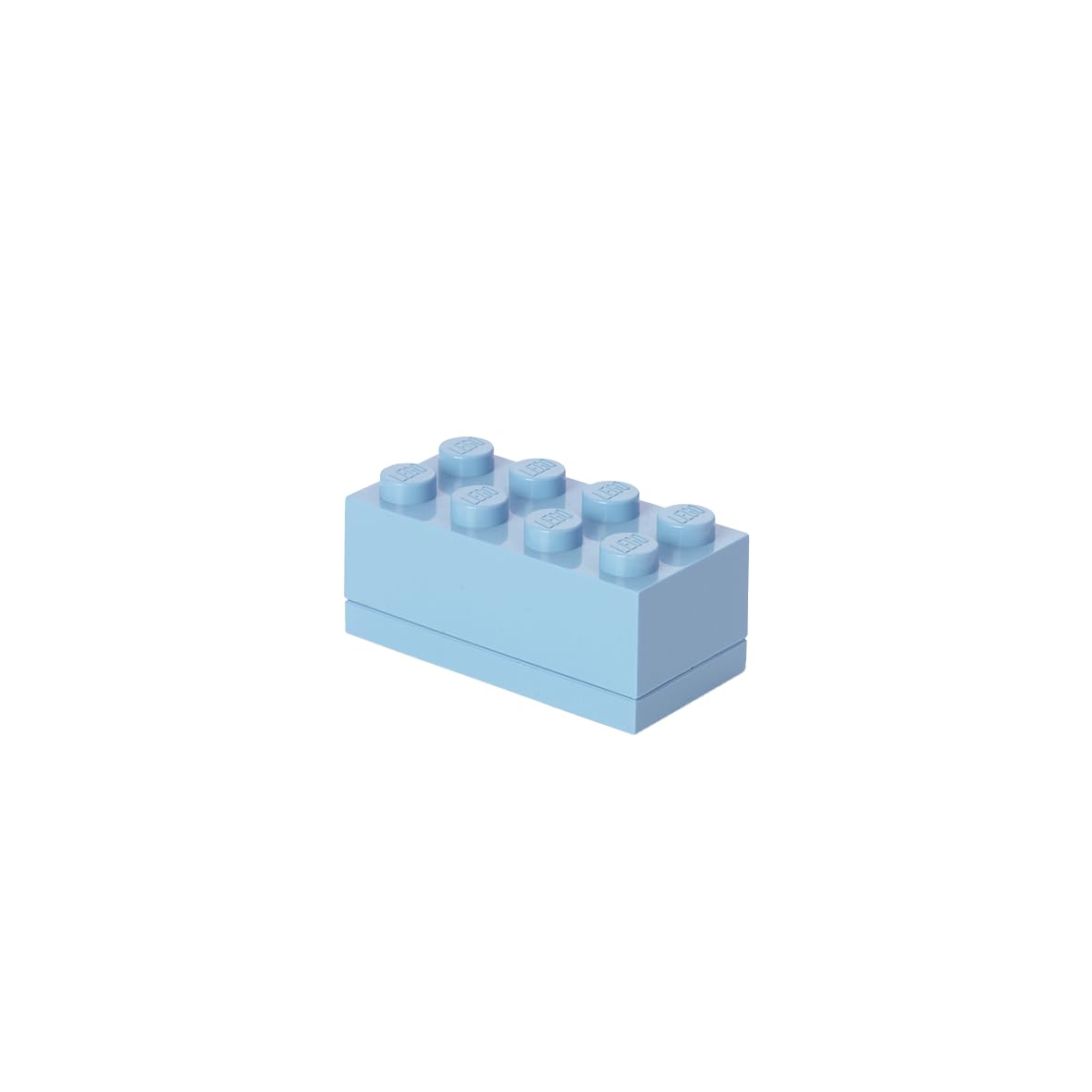 LEGO Mini Box 8 Knobs Light Royal Blue - Versatile Small Storage Box for Snacks, Jewellery, Hair Accessories, and Souvenirs - Easy to Clean, 46x92x43 mm