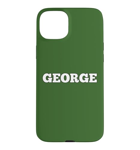 George Name Tag Big White Text Personalised BACK Matching Case for iPhone 15 Pl…