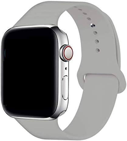 iMOMO 38mm Watch Band, Soft Silicone Sport iWatch Band [3 Pieces for 2 Lengths] Large/Small Wrist Strap Replacement for Apple Watch Series 1 2 3 4 All Models 38mm - Grey