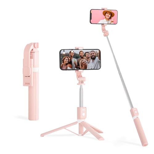 Selfie Stick with Detachable Wireless Remote Control 44 inch Self