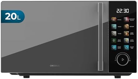 Microondas 20L Proclean 6030 Black. Potencia de 700 W, 8 Programas, 10 Niveles de Potencia, Pantalla Táctil a Color, Temporizador, Plato Giratorio de 255mm