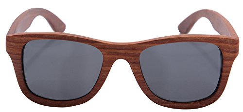 MEDOLONG Polarized Bamboo Wood Sunglasses UV400 Protection-TY6016(redsandalwood, grey)