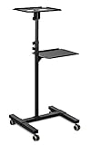 Mount-It! Mobile Projector Stand, Rolling Height Adjustable Laptop and Projector Presentation Cart and Trolley, Black