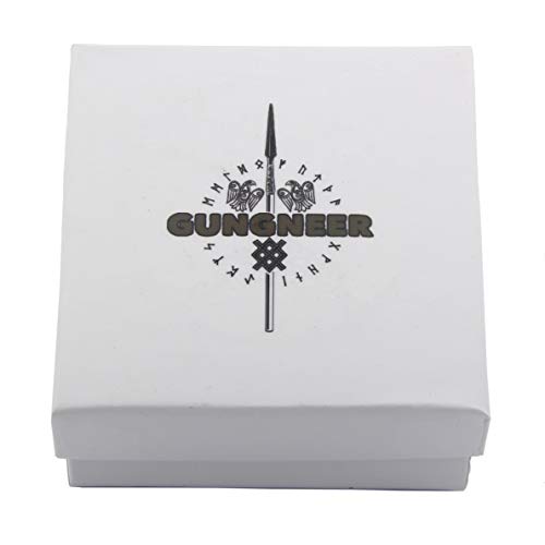 GUNGNEER Thor's Hammer Pendant Mixed Gold Color Viking Mjolnir Necklace for Men with Wolf Head, 316L Stainless Steel Bonus 2 Rune Beads (28) - Thumbnail 4
