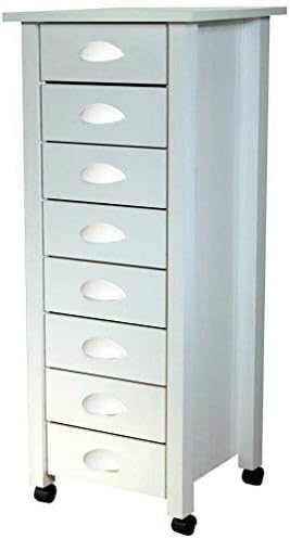Amazon Com Venture Horizon 8 Drawer Mobile Cart White Home