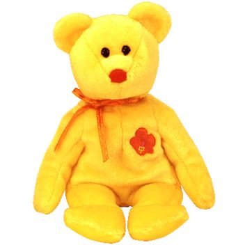 yellow beanie baby bear