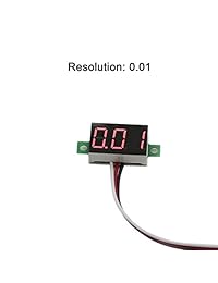 bayite 3 alambre 0,36 "DC 0 ~ 30 V Digital voltímetro medidor de voltímetro rojo pantalla LED Panel de montaje de coche motocicleta batería monitor Volt voltímetro Pack de 5