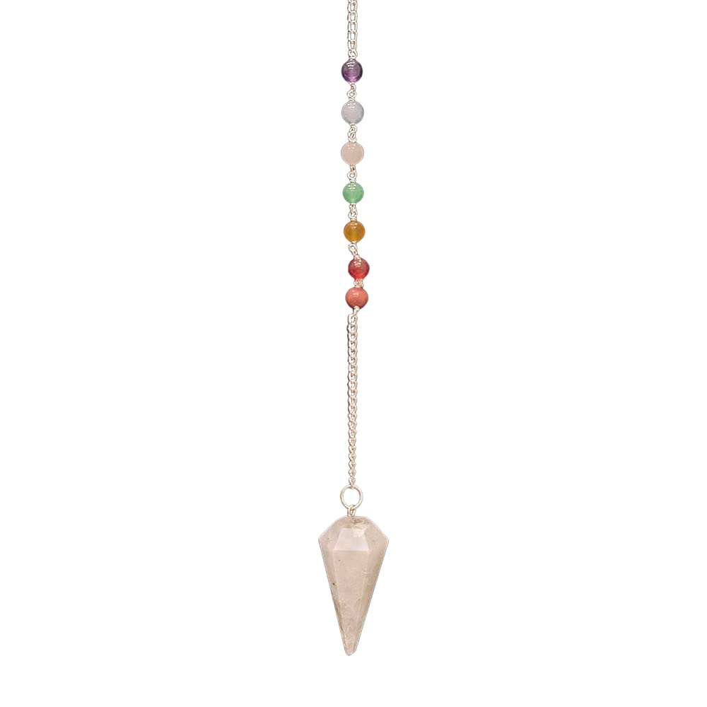 VIE Pendulum with 7 Chakra Beaded Chain (Rainbow Moonstone)