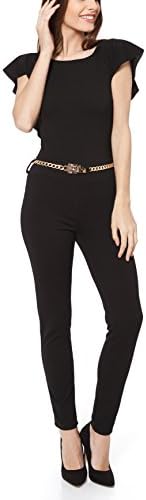 Bruno Lacosta - Tight backless jumpsuit with frills and golden belt (both included)