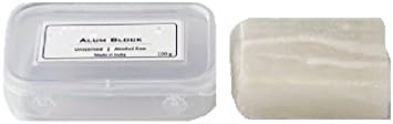 Shaving Alum Block by Shave Classic w/Travel Case, Alcohol Free, Unscented, Made In India, 100 Gram (3.5 oz)