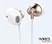 Modern Style Earphone Replacement by Wires That Work (Gold and White) Stereo Earbuds, Headphones, Headset Ear Phones w/Mic & Remote for iPhone, iPod, iPad, Android & MP3