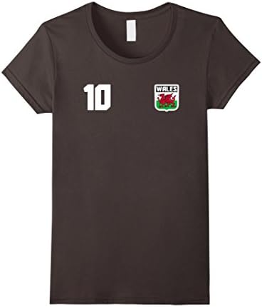 Womens WALES T-shirt Welsh Tee Cymru Retro Soccer Football Futbol Medium Asphalt