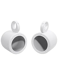 Par Rockville Blanco Aluminio Carcasas de wakeboard altavoz de Torre Pod, 6.5 pulgadas, Blanco