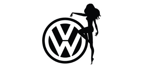 Volkswagen girl Decal Size:3,95x 3,95" (10x10cm), die cut stickers, Perfect gift for DUB lovers