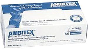 AMBITEX Non-Sterile Powder-Free General Purpose Latex Glove Medium (Box of 100)