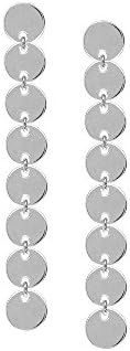 14kt White Gold 4mm Baby Disc Dangling Earrings