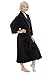 Women's Luxury Terry Cloth Bathrobe - Bamboo Viscose Robe by Texere (Ecovaganza, Black, Small/Medium)
