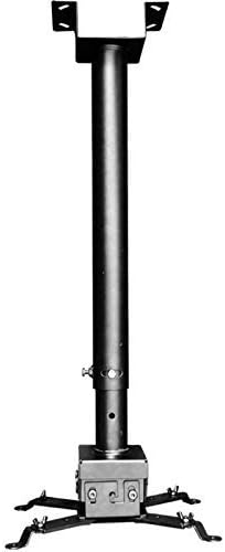 FastFox Projector Mount 23.6 to 39.3 Inch Adjustable Length 90 Degree Swivel Wall Bracket Bearing 55 Lb Universal Design Mounting Equipment Black Color