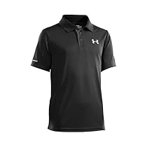 Under Armour Boy's Match Play Polo, Black/White, Youth Small