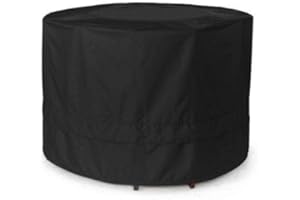 Covermates Round Ottoman Cover - Heavy-Duty Polyester, Weather Resistant, Drawcord Hem, Seating and Chair Covers, 24DIAMETER x 18H, Ripstop Black