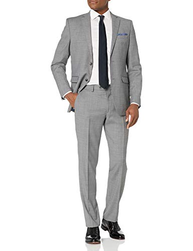 Original Penguin Men's Slim fit, 2pc Suit with Finished Bottom Hem, Grey  Solid, 36 Short