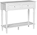 Convenience Concepts French Country 2 Drawer Hall Table with Shelf, White