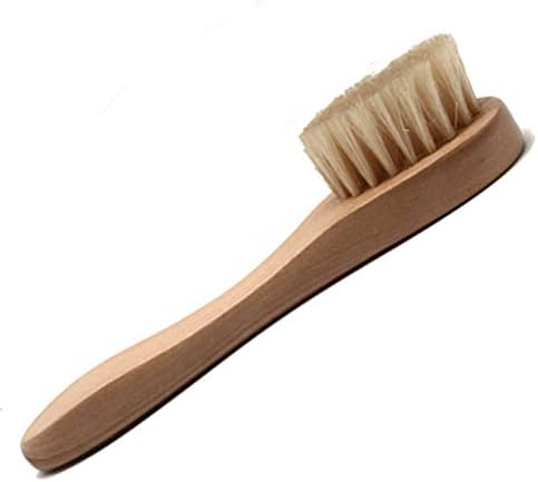 Mougerpai Face Brush Facial Cleaning Brush Natural Bristle Cleansing Deep Cleansing Pores Clear Acne Face Brush Long Handle