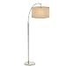 Amazon Brand – Rivet Modern Arc Standing Floor Lamp with Grey Fabric Shade, Bulb Included, 69