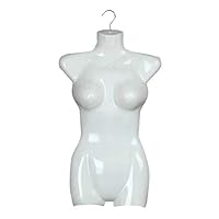 Guoainn Female Mannequin Plastic Half Body Female Mannequin Swimwear Underwear Clothing Form Display Rack White