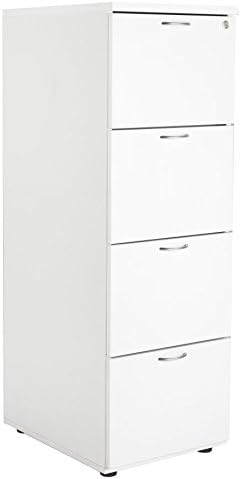 Relax Office Smart 540mm Wooden Filing Cabinet With 4 Drawers Office Storage File Organisers Lockable Foolscap Suspension Filing White Amazon Co Uk Kitchen Home