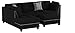 Poundex Bobkona Viola Linen-Like Polyfabric Left or Right Hand Chaise Sectional Set with Ottoman (Pack of 3), Black
