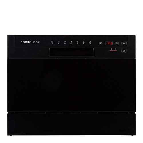Cookology CTTD6BK Black Mini Counter top, Tabletop Dishwasher, 6 place settings