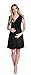 Happy Mama Women's Maternity Skater Nursing Flattering Dress 256p (Black, US 8, M)