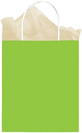 Candy Buffet Kiwi Green Medium Paper Gift Bags with Handle x 12