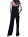Kbook Women's Solid Color Sleeveless Strap Drawstring Casual Wide Pants Jumpsuit Romper