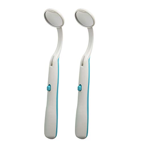 AZDENT Oral Care Anti Fog Dental Mirror Mouth Tooth Inspection Mirror with LED Light Pack of 2 - Thumbnail 7