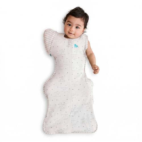 Love to Dream Swaddle Up Transition Bag - Arms Up Position - Light and Ultra Breathable Cotton, Twin Zip - Zip Off Wings - Spring, Summer - Sleep Bag - 0.2TOG - You are My Grey, Medium