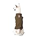 Gooby - Fleece Vest, Small Dog Pullover Fleece Jacket with Leash Ring, Brown, Medium