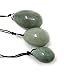 THY COLLECTIBLES Set of 3 Drilled Yoni Eggs Green Jade Stone Egg for Kegel Exercise Pelvic Floor Muscles Vaginal Exercise Ben Wa Ball Health Care for Women Beautiful Brocade Gift Box & Pouch